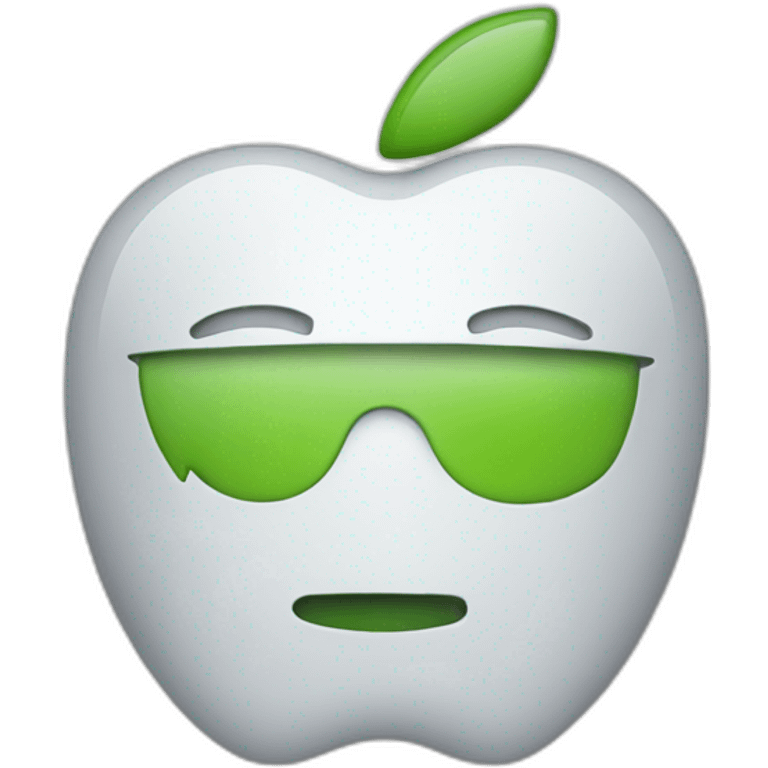 Android Logo with Apple Logo emoji