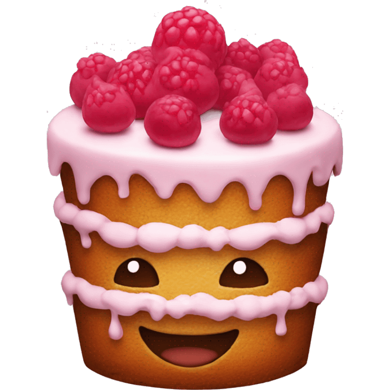 Cake with a face emoji