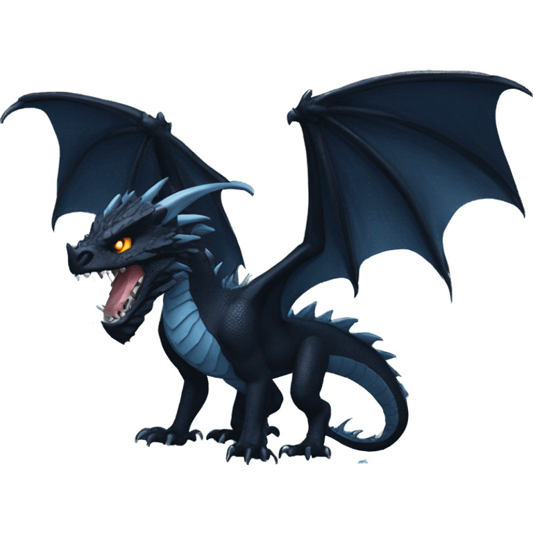 Dragón negro furia nocturna emoji