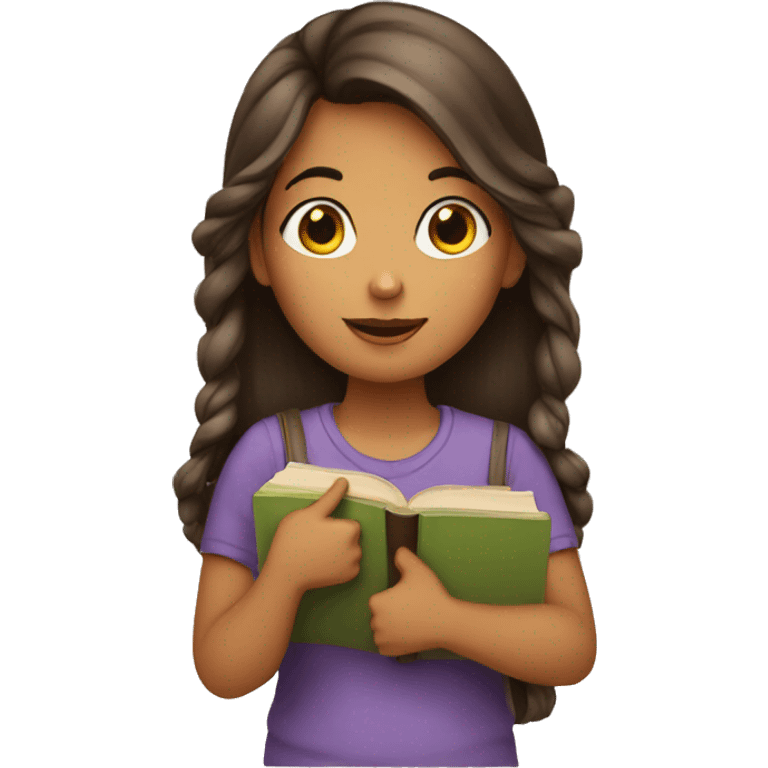 Girl with books emoji