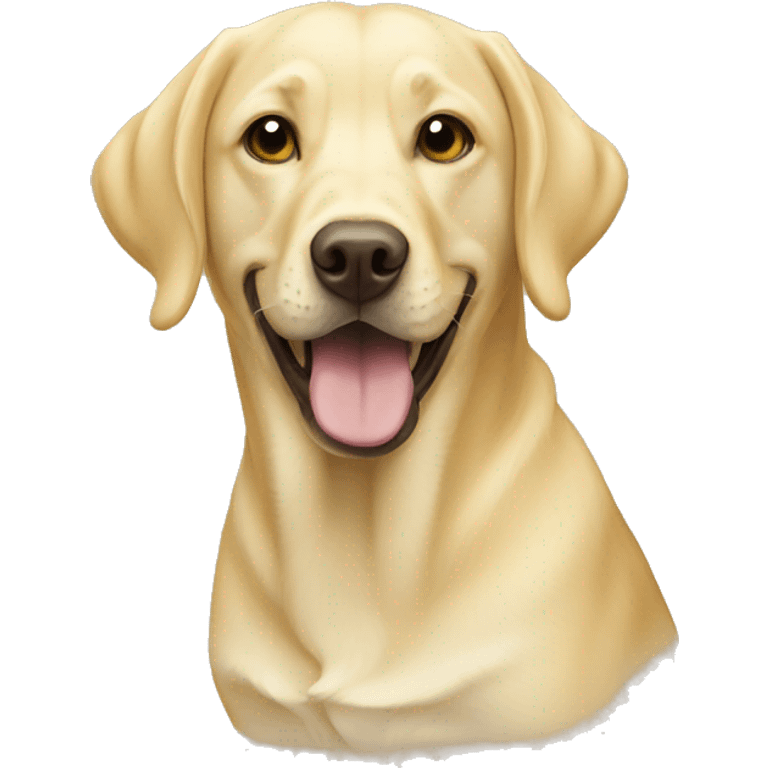 Yellow labrador eating emoji