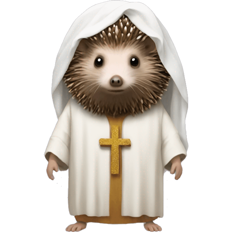 Hedgehog dressed like Jesus  emoji