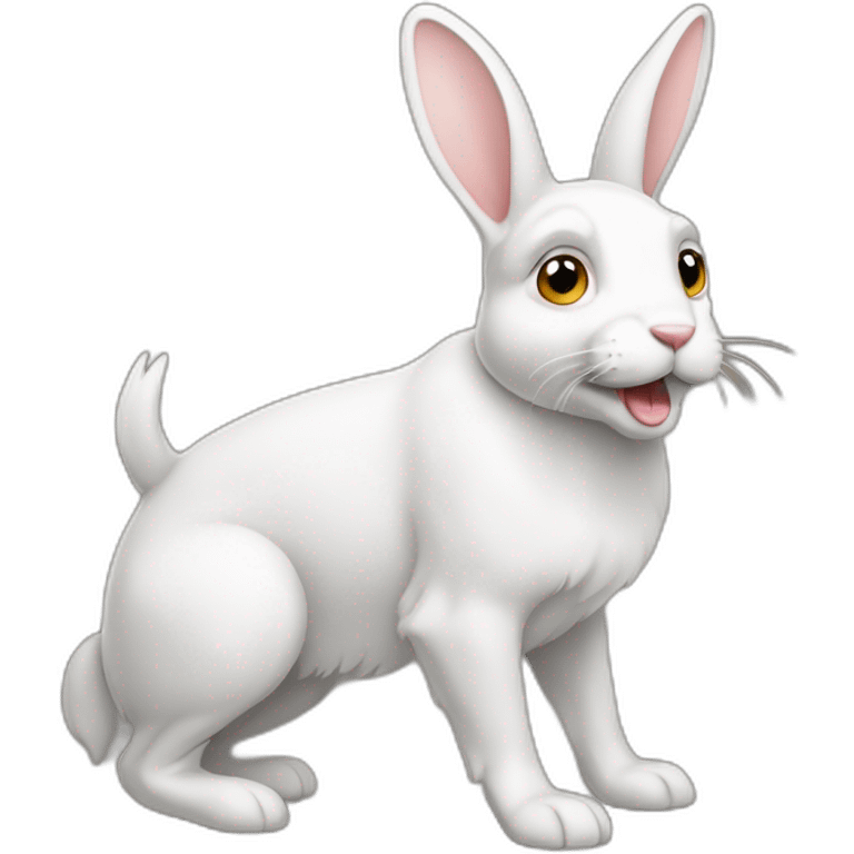 Lapin sur un chien emoji