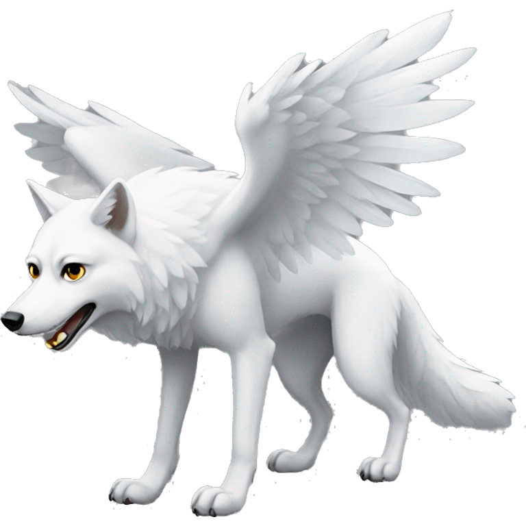 White winged wolf emoji