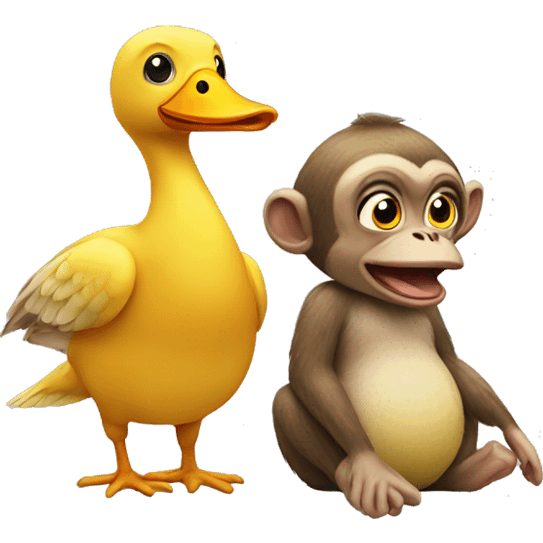 monkey and duck  emoji