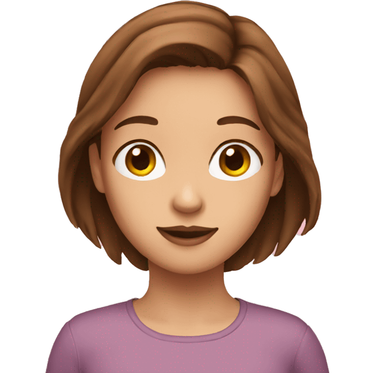 girl with brown hair and long emoji