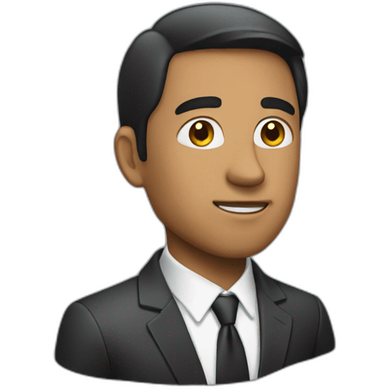 man in suit looking to the side (side view) emoji