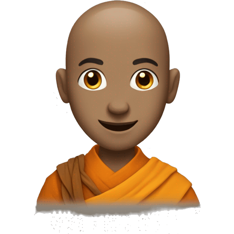 Happy human monk with a buzzcut emoji