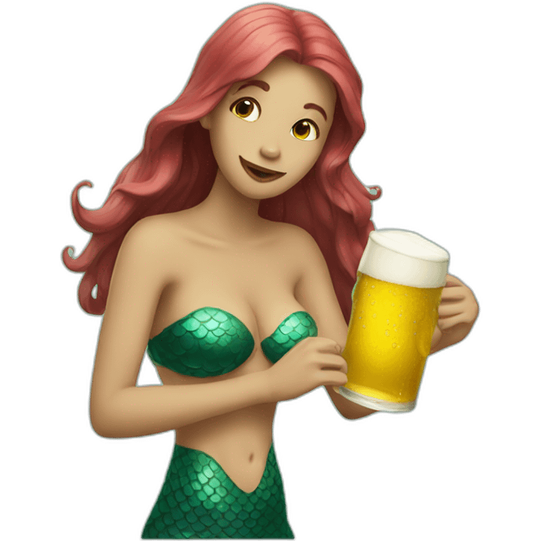 mermaid drinking beer emoji