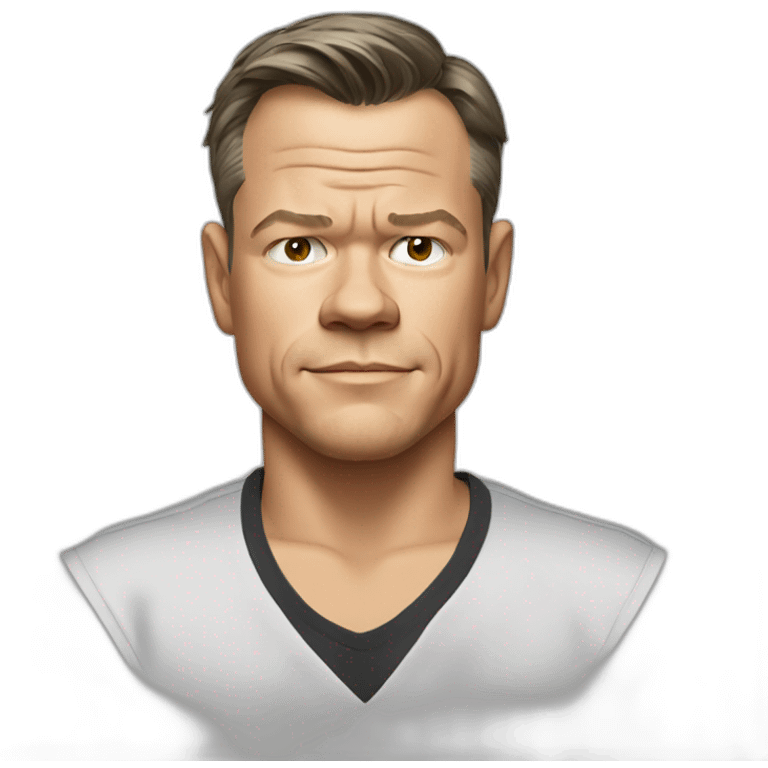 matt-damon cartoon wearing shirt emoji