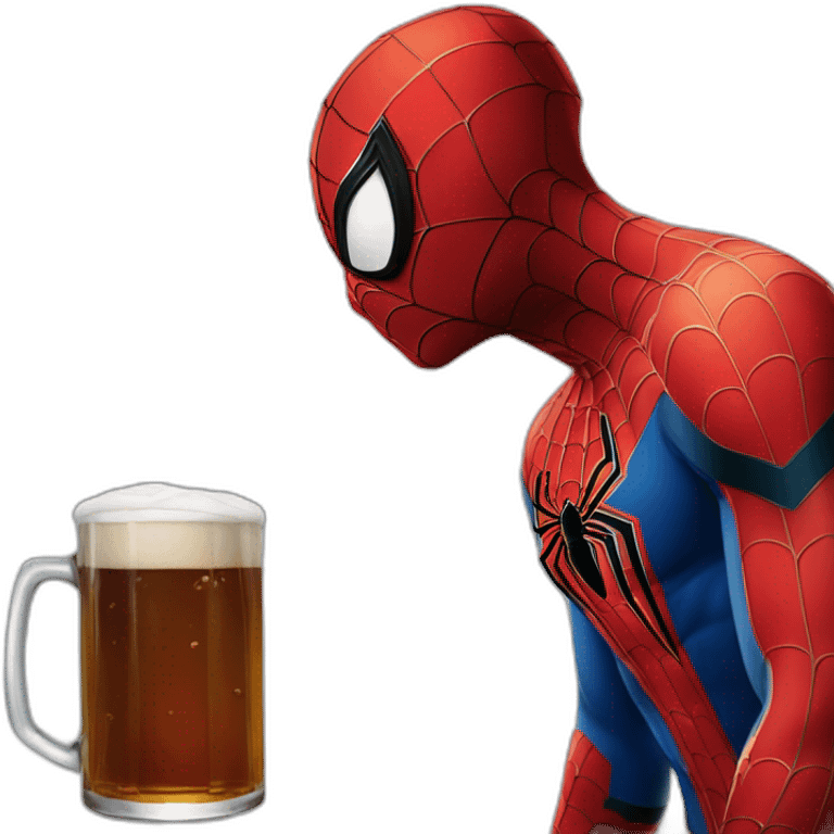 Spider-Man qui boi une bière qui s’appelle Thibaut  emoji