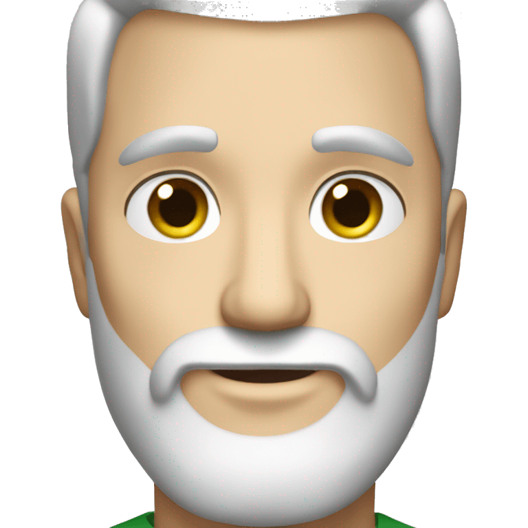 White guy green eyes brown beard grey hair at the temples emoji