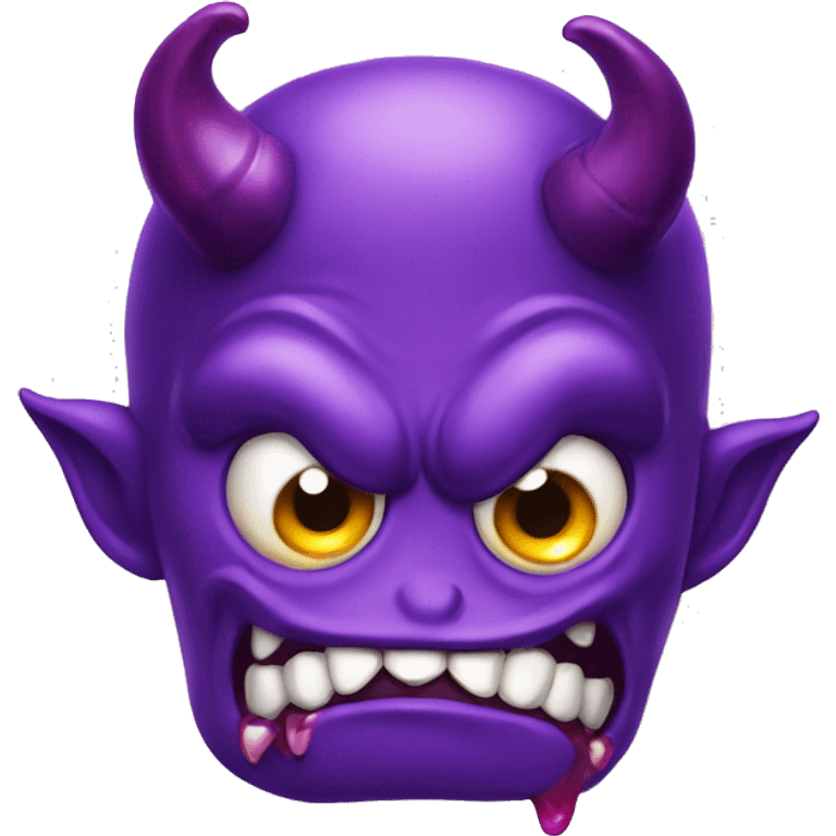 Purple devil drooling  emoji