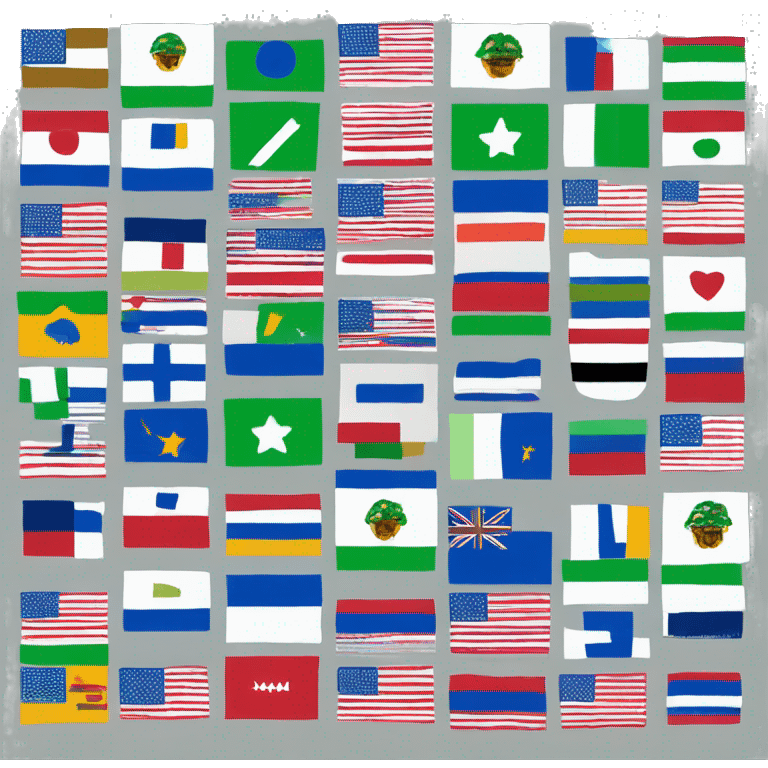 Flag with blue on top, white in middle, green on bottom. Only 3 columns emoji