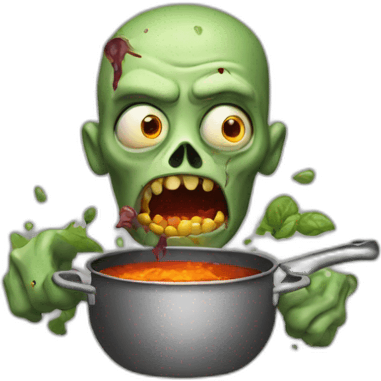 a zombie with a cooking pot emoji