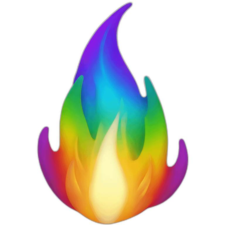 Rainbow flame emoji