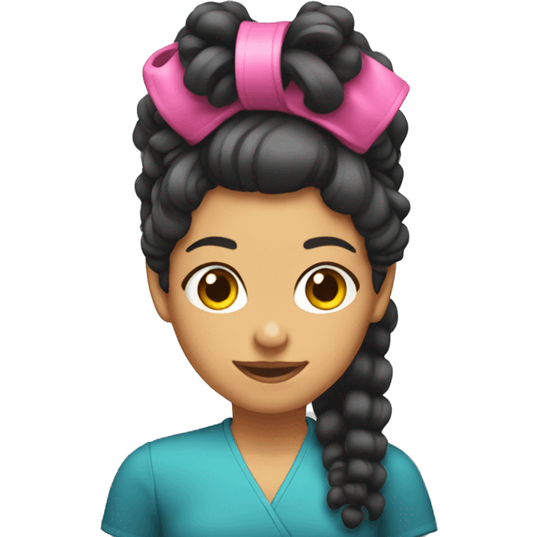 A girl with hair rollers  emoji