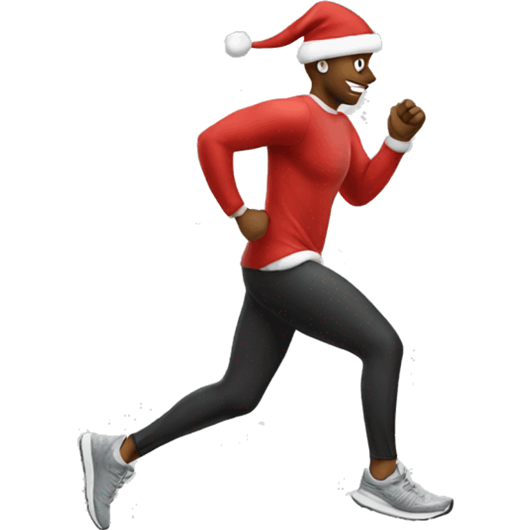 Jog with a Santa hat emoji