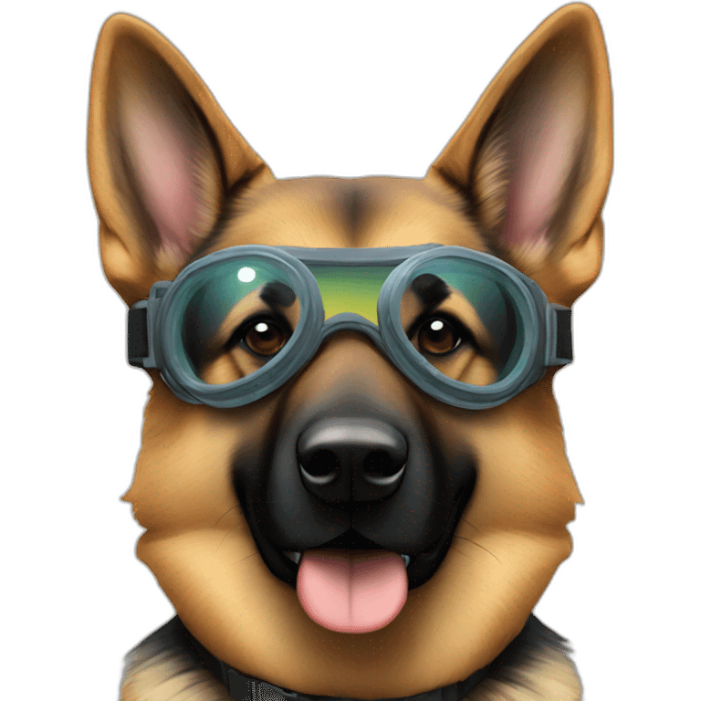 German shepherd with goggles  emoji