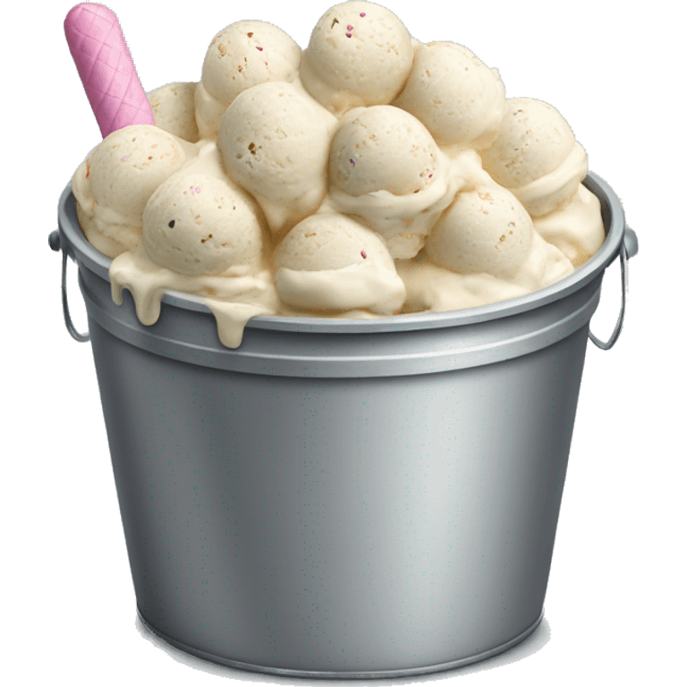 Realistic ice cream bucket isolated. emoji