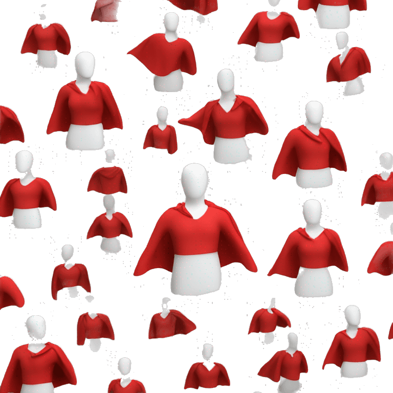 faceless white mannequin flying red cape without hood emoji