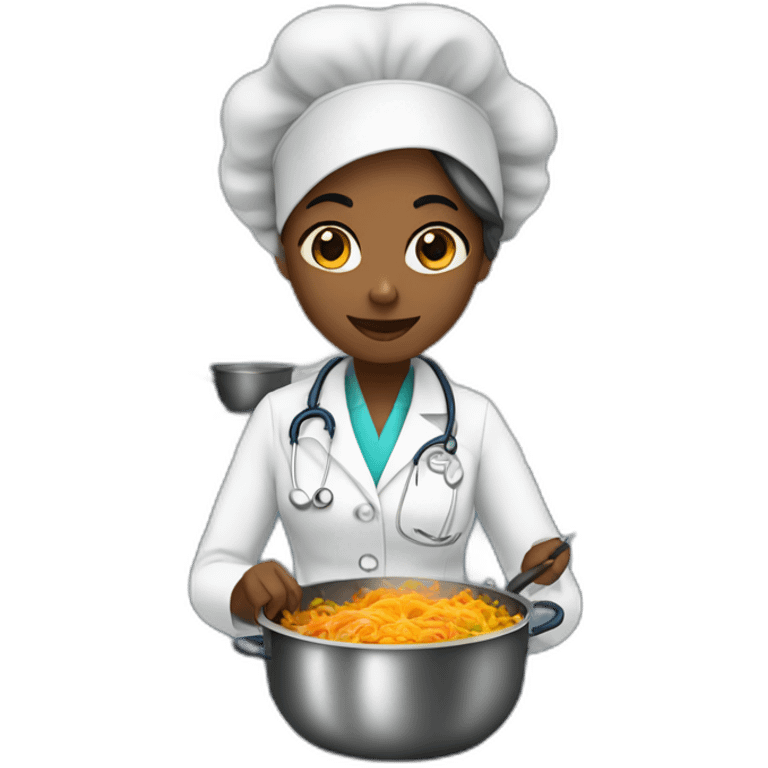 Doctor she cooking dinner emoji