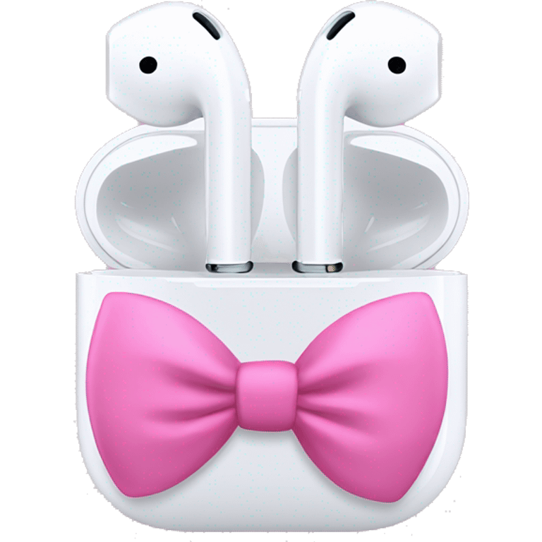 AirPod maxes with little pink bows emoji