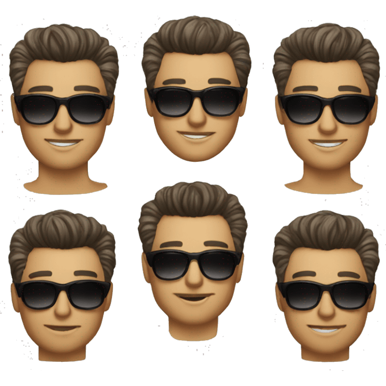 Superstar rich men cool hair cut with sun glasses emoji