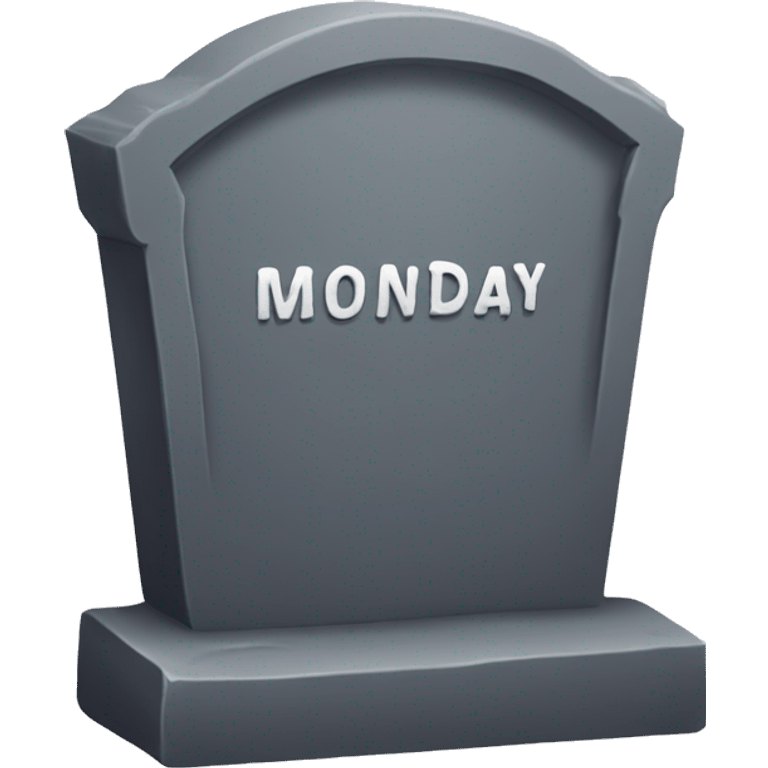 Tombstone that says Monday emoji