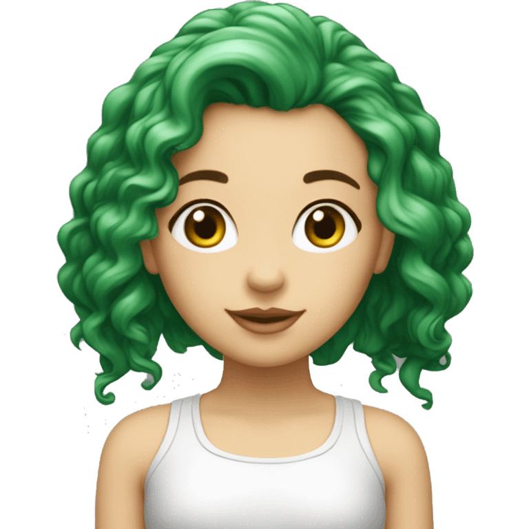 menina branca, olhos verde, cabelo ondulado, ruivo emoji