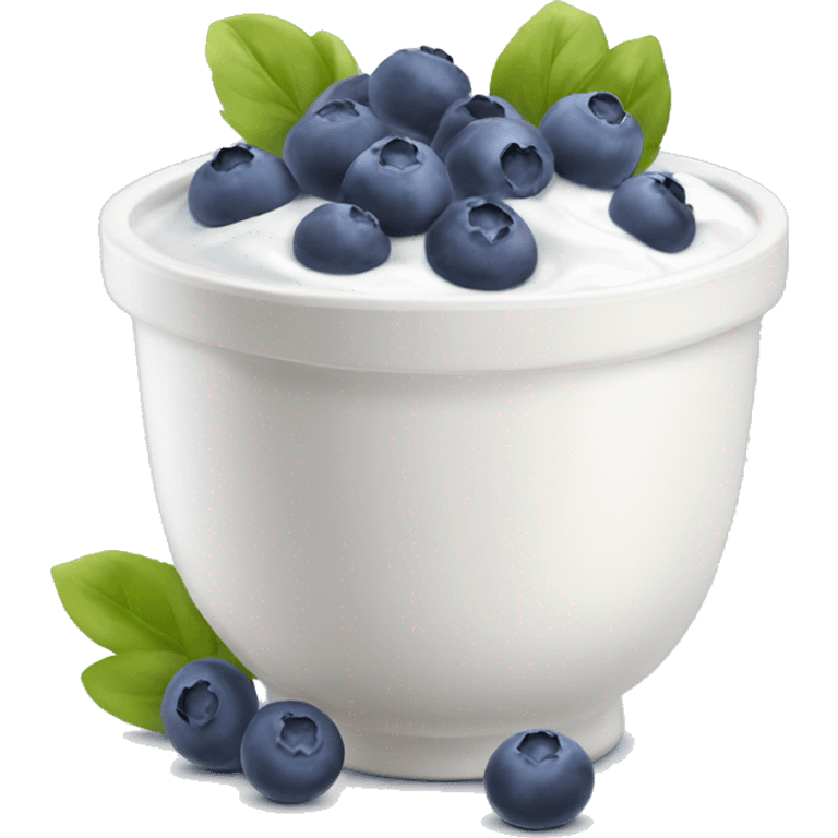 Bowl of yogurt with blueberries on top emoji