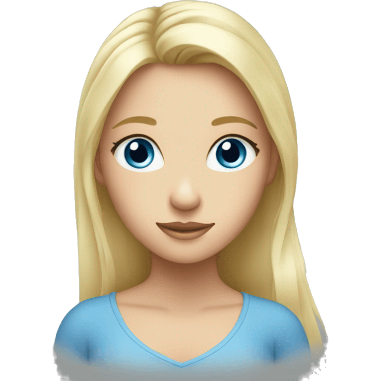 blond girl with blue eyes with horse emoji