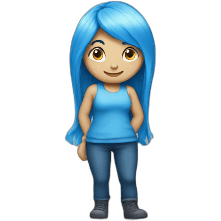 Female Smurf with blue hair emoji