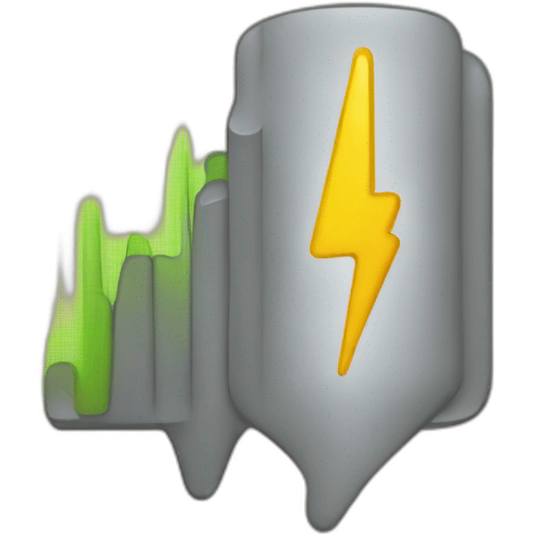 lightning energy flow with a positive trend graph emoji