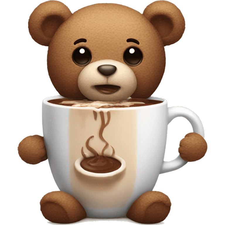 Teddy with hot chocolate emoji