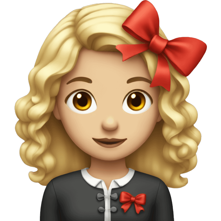 girl with red bow emoji