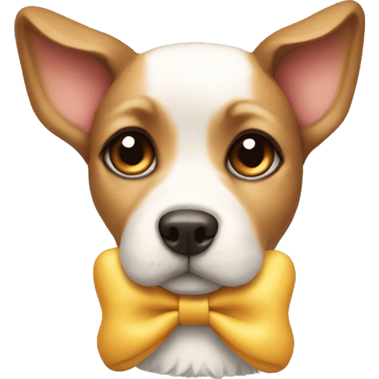 Cute dog with bow emoji