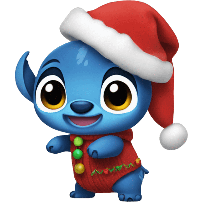 Stich in christmas costume emoji