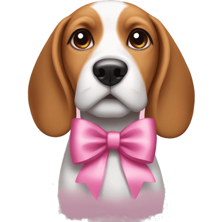 beagle with a pink bow emoji