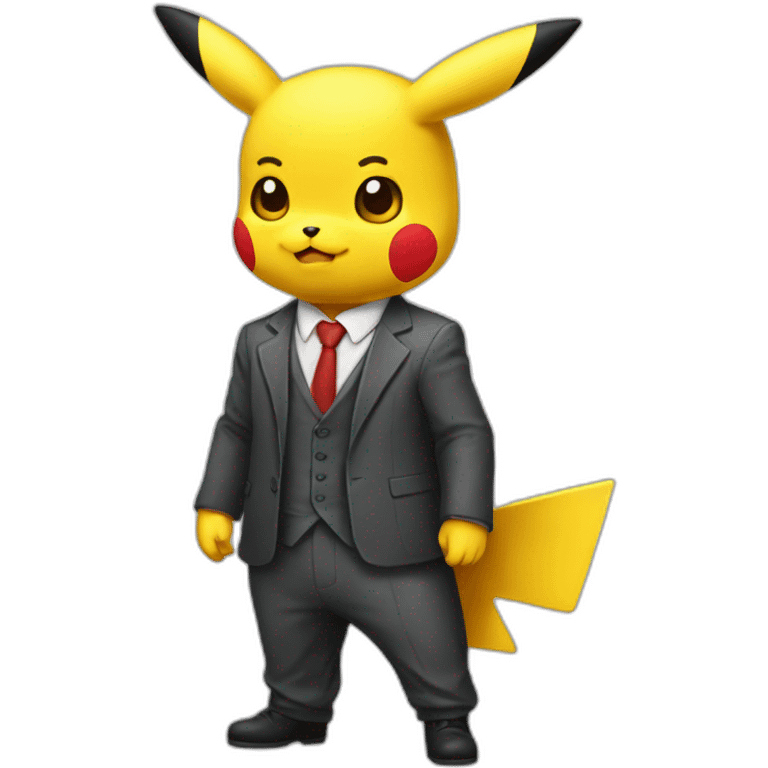 Picachu con el traje de bantman emoji