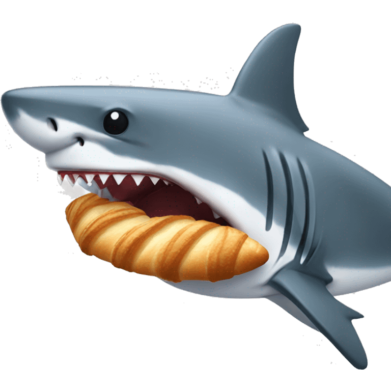 shark eating a croissant emoji