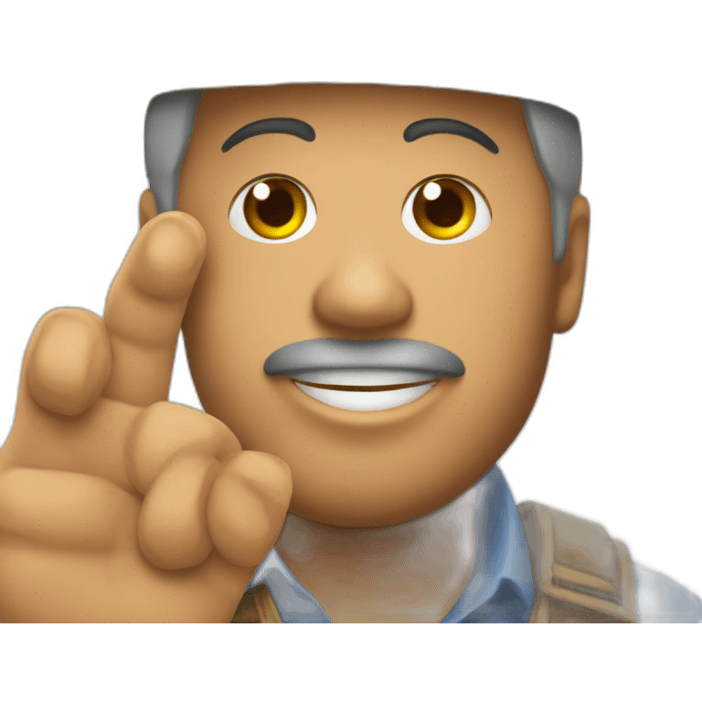 Un campesino con sombrero y en su mano una cámara fotográfica  emoji