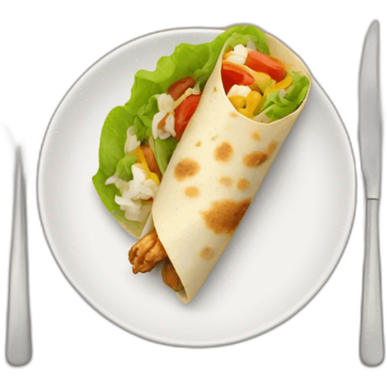 chicken-wrap-fork emoji