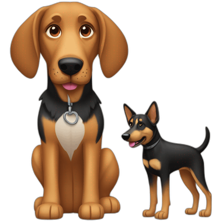 coonhound and German shepherd mix dog walking emoji