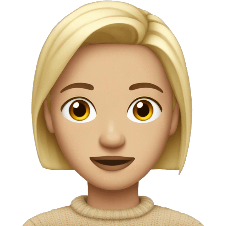 Eyebrow master blond in a beige sweater emoji