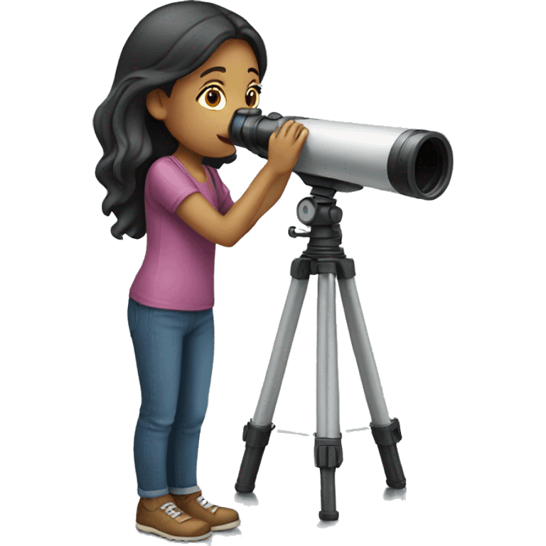 girl using telescope emoji