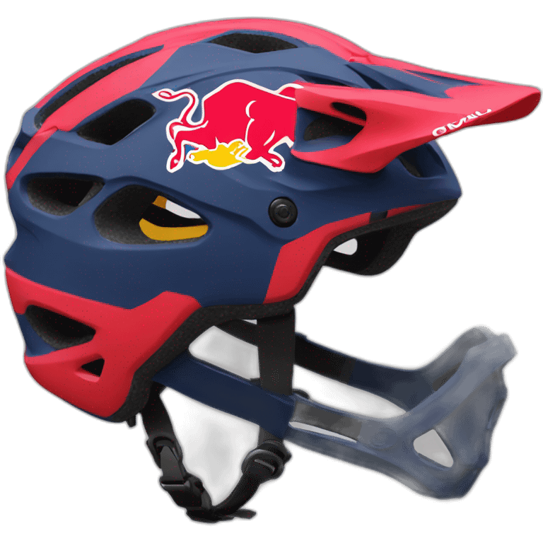 mountain biker red bull helmet head emoji