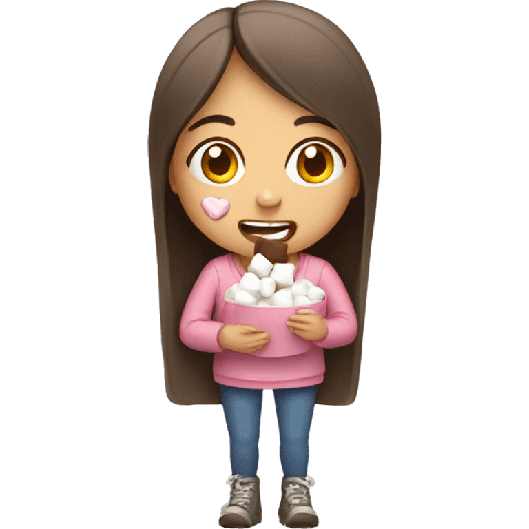 Girl eating marshmallows  emoji