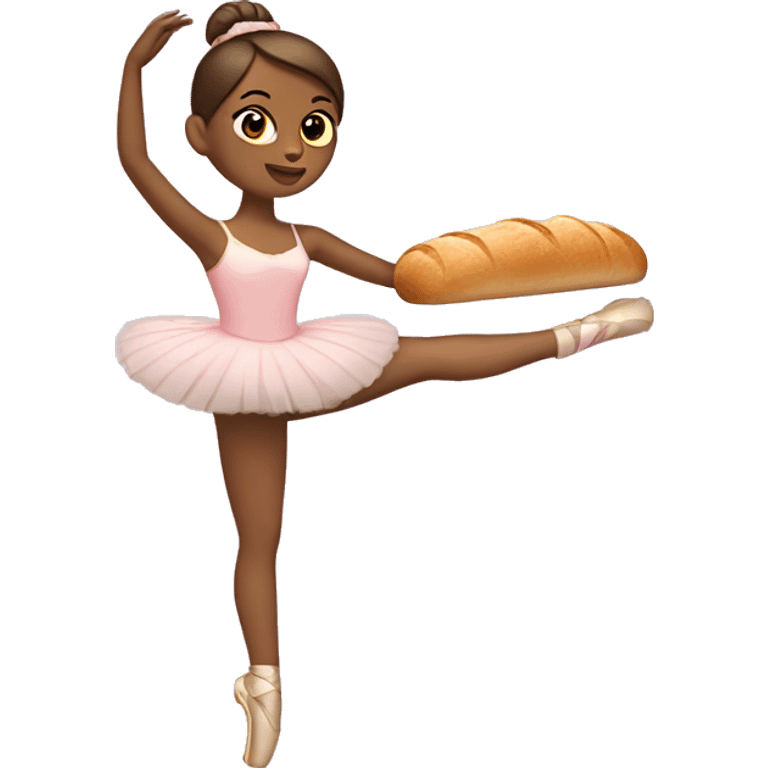 a ballerina holding a loaf of bread emoji