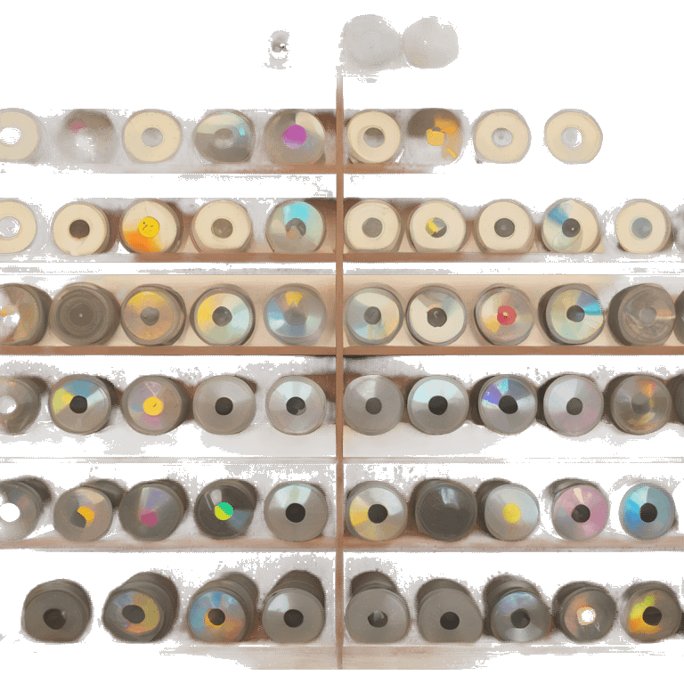 vinyl record display on one shelf emoji